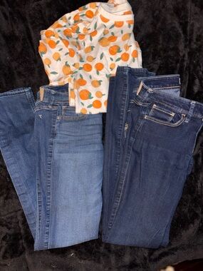 Abercrombie & Fitch girls Skinny Jeans - Light Blue & Dark Indigo (2 pair)